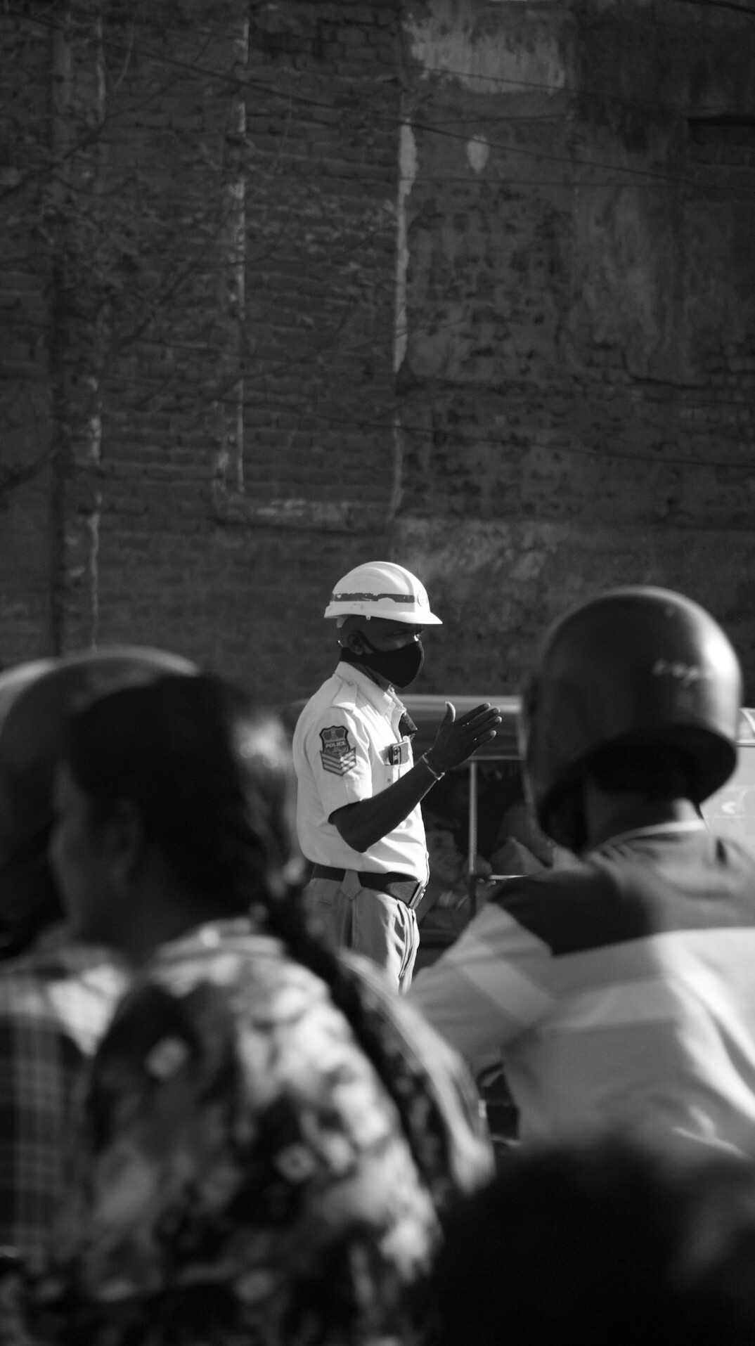security guard watching crowd